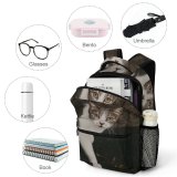 yanfind Children's Backpack Funny Curiosity Sit Cute Cat Baby Little  Portrait Kitten Pet Whisker Preschool Nursery Travel Bag