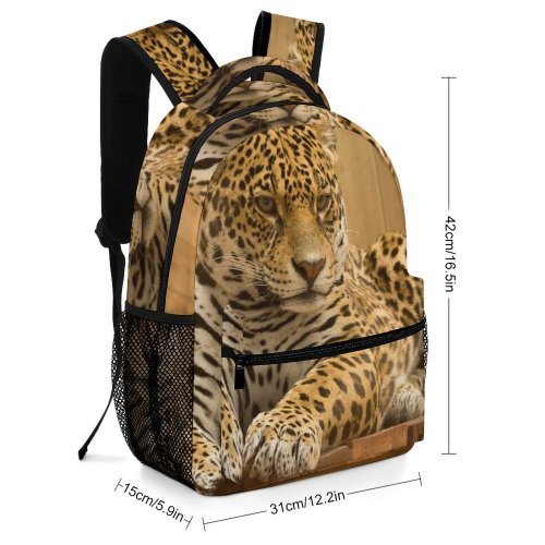 yanfind Children's Backpack Leopard Big Carnivore Wild   Whiskers Hunter Wildlife Focus  Danger Preschool Nursery Travel Bag