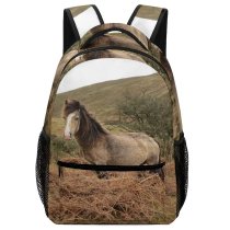 yanfind Children's Backpack Horse Brecon United  Eating Hay Easting Hey Filed Wild Pony Mane Preschool Nursery Travel Bag