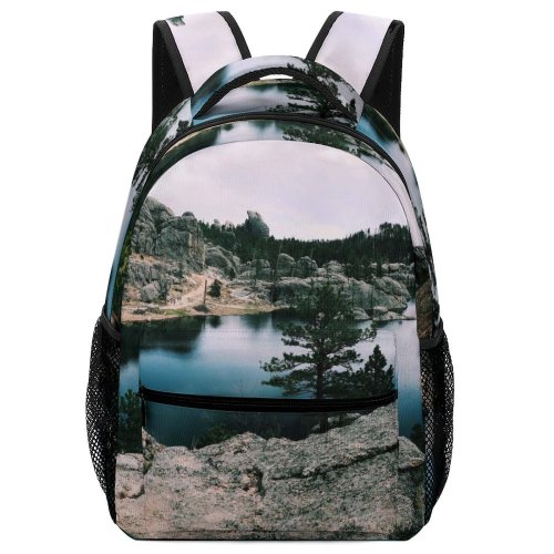 yanfind Children's Backpack Forest Scenery Clouds Landscape Daylight Mountains Conifer Outdoors Scenic Woods Lake Xp Preschool Nursery Travel Bag