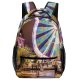 yanfind Children's Backpack  Park Entertainment Dark Time Design Rides Illuminated Lights Lapse Evening Funfair Preschool Nursery Travel Bag