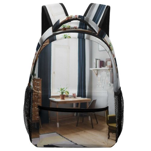 yanfind Children's Backpack Dark Plant Design Decor Flowerpot Rug Lamp Curtain Home Cozy Sunlight Window Preschool Nursery Travel Bag