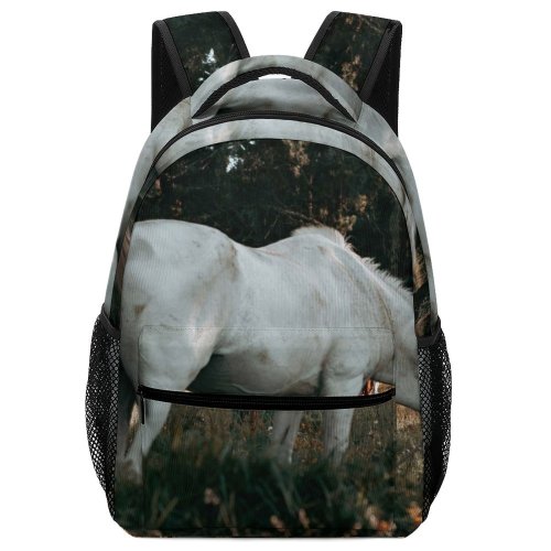 yanfind Children's Backpack Elegant Tree Farm Beautiful Mane Creature Fence Wild Sunlight Grass Landscape Preschool Nursery Travel Bag
