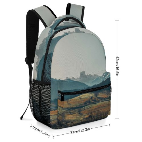 yanfind Children's Backpack Abies Scenery Range Tree  Housing Plant Fir  Outdoors Wallpapers Preschool Nursery Travel Bag