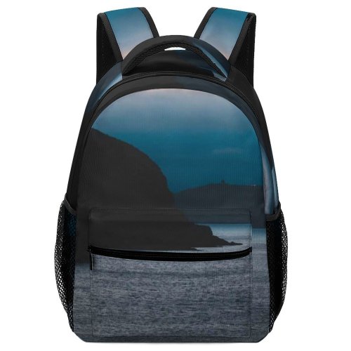 yanfind Children's Backpack Land Outdoors Ocean Sea Shoreline Coast Island Promontory Grey Cliff Preschool Nursery Travel Bag