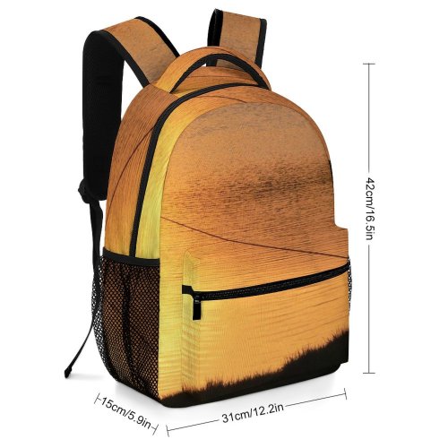 yanfind Children's Backpack Fish Fisherman Sport Fishing Rod Angling Sky Recreational Casting (fishing) Sunset Preschool Nursery Travel Bag