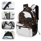 yanfind Children's Backpack  Focus Dog Puppies Little Baby Sit Pet Fur Studio Adorable Cute Preschool Nursery Travel Bag