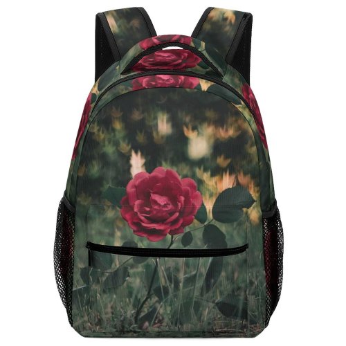 yanfind Children's Backpack Flower Rose  Flora Plant Agelaius Birds Blackbird Forest Woodland Tree Leaf Preschool Nursery Travel Bag