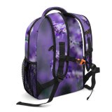 yanfind Children's Backpack Flowers Insect Growth Lilac Blooming Garden Outdoors Flying Bee Violet Lavender Flora Preschool Nursery Travel Bag
