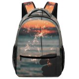 yanfind Children's Backpack Fireworks Sunset Landscape Evening Sparklers Travel Beach Outdoors Lake Dawn Silhouette Sparks Preschool Nursery Travel Bag