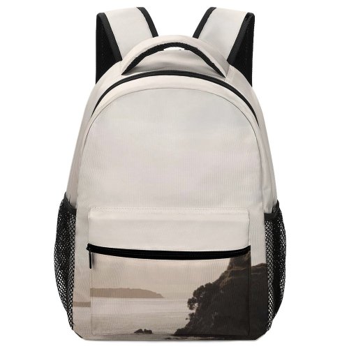 yanfind Children's Backpack Cliff Auckland Zealand Sunset Ocean Waiheke Island Hill  Sea Side Shore Preschool Nursery Travel Bag