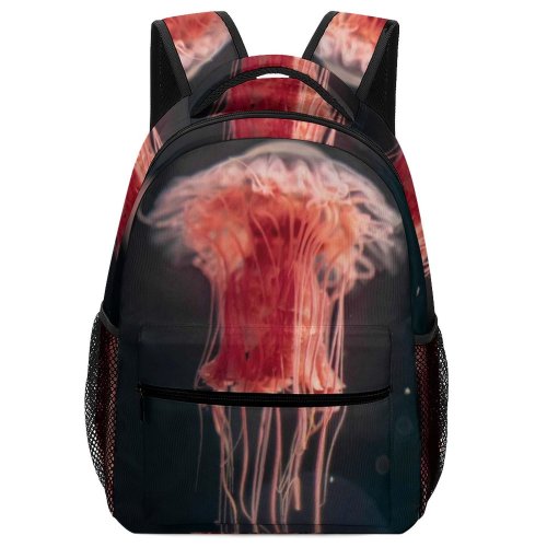 yanfind Children's Backpack Beautiful Dark Invertebrate Underwater Science Aquatic Jellyfish Aquarium Light Luminescence Translucent Deep Preschool Nursery Travel Bag