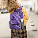yanfind Children's Backpack Flowers Insect Growth Lilac Blooming Garden Outdoors Flying Bee Violet Lavender Flora Preschool Nursery Travel Bag