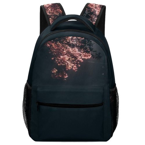 yanfind Children's Backpack Autumn Tree Evening Post Street Dark Time Light Lamp Night Leaves Preschool Nursery Travel Bag