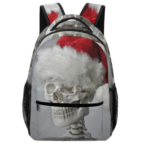 yanfind Children's Backpack Funny Santa Goofy Silly Bones Skull Hat Skeleton Funky Portrait Preschool Nursery Travel Bag