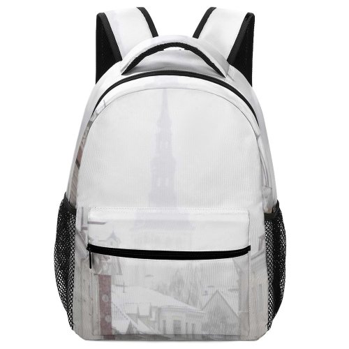 yanfind Children's Backpack Car Automobile Vehicle Transportation Outdoors Snow Truck Town City Tallinn Estonia Winter Preschool Nursery Travel Bag