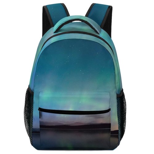yanfind Children's Backpack Dark Lights Sunset Polar Evening Light Borealis Northern Atmosphere Astronomy Outdoors Lake Preschool Nursery Travel Bag