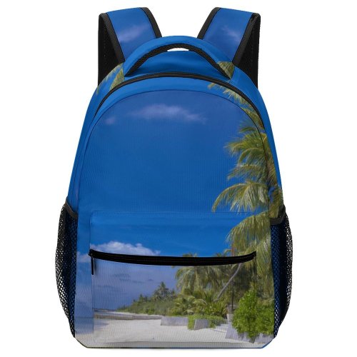 yanfind Children's Backpack Beautiful Sand Vacation  Daylight Travel Island Beach Turquoise Watercrafts Tropical Boat Preschool Nursery Travel Bag