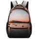 yanfind Children's Backpack Boats Beautiful Placid Sunset Landscape Evening Travel Light Beach  Watercrafts River Preschool Nursery Travel Bag
