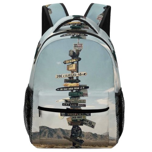 yanfind Children's Backpack Adventure Desert Landscape Daylight Sky Leisure Sand Dry Driving Explore Directions Signages Preschool Nursery Travel Bag