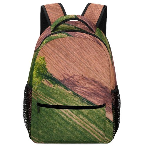 yanfind Children's Backpack Grass Field Tree Flora Plant Forest Early Spring  Country Farmland Birds Preschool Nursery Travel Bag