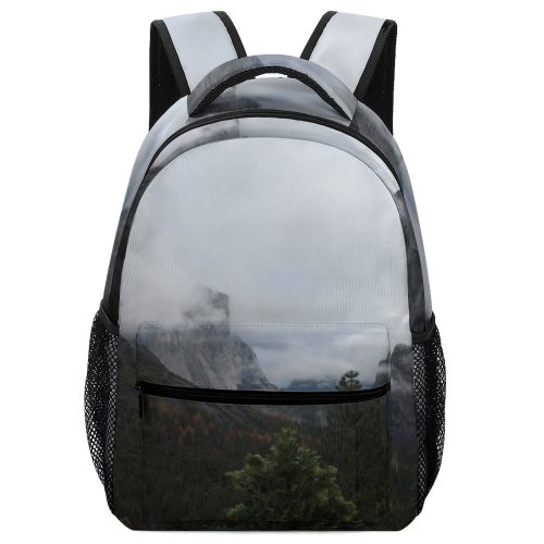 yanfind Children's Backpack Grey Plant Tree Abies Fir Outdoors Conifer  Slope Range Cliff Larch Preschool Nursery Travel Bag