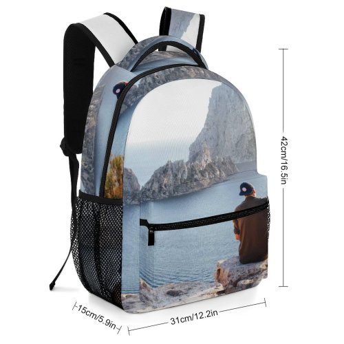 yanfind Children's Backpack Bay Vacation Adventure Landscape Daylight Travel Leisure Island Beach Fashion  Outdoors Preschool Nursery Travel Bag