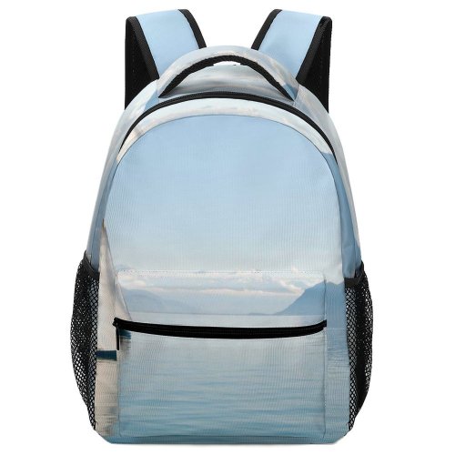 yanfind Children's Backpack Beautiful Hazy Landscape Daylight Mountains Rest Travel Island Sail Boat Foggy Murky Preschool Nursery Travel Bag