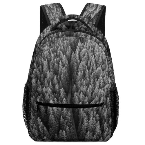 yanfind Children's Backpack Landscape Abies Pine Plant Spruce Pictures Outdoors Grey Tree Pines Fir Preschool Nursery Travel Bag