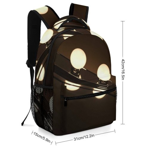 yanfind Children's Backpack Dark Design Illuminated Lamp Lights Mirror Insubstantial Electricity Energy Lightbulbs Bulbs Reflection Preschool Nursery Travel Bag