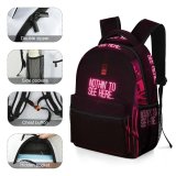 yanfind Children's Backpack Dark Design Artsy Illuminated Lights Insubstantial Technology Here Light Room Display Neon Preschool Nursery Travel Bag