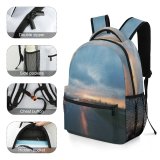 yanfind Children's Backpack  Focus Afterglow Lights Scenery Depth Field Peaceful Glass Tranquil Scenic Idyllic Preschool Nursery Travel Bag