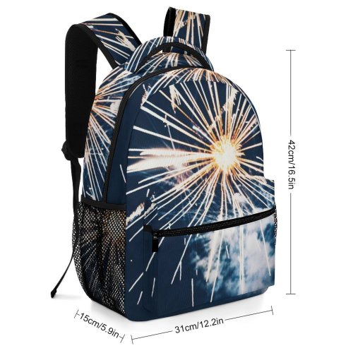 yanfind Children's Backpack Festival Dark Illuminated Lights Fireworks Evening Explosion Flash Eve Year Year's Preschool Nursery Travel Bag