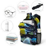 yanfind Children's Backpack Fish Coral Ocean Corals Reef Vertebrate Underwater Marine Biology Pomacanthidae Organism Preschool Nursery Travel Bag