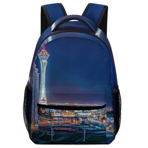 yanfind Children's Backpack Entertainment Tall City Design Casino Lights Illuminated Downtown Cityscape Preschool Nursery Travel Bag