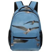 yanfind Children's Backpack Brids Seaguls Beach Bird Sky Seabird Migration Gull Beak Wing Charadriiformes Flock Preschool Nursery Travel Bag