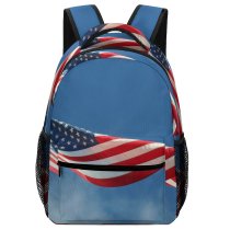 yanfind Children's Backpack Flag America USA United States Freedom Stripes Sky (USA) Pole Cumulus Preschool Nursery Travel Bag