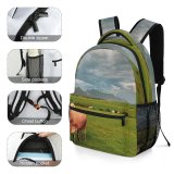 yanfind Children's Backpack Field Cattle Cow Grassland Outdoors Countryside Farm Rural Grazing Meadow Pasture Ranch Preschool Nursery Travel Bag