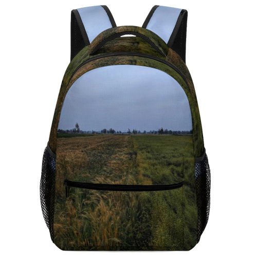 yanfind Children's Backpack Field Grassland Outdoors Countryside Grass Plant Land Grey Rural Paddy Vegetation Sky Preschool Nursery Travel Bag