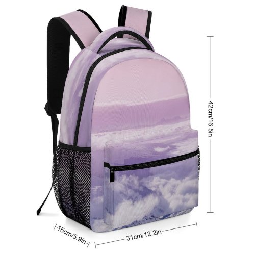 yanfind Children's Backpack Grey Landscape Foggy Fog Mist Ridge  Range Snow Cloudy Cloud High Preschool Nursery Travel Bag