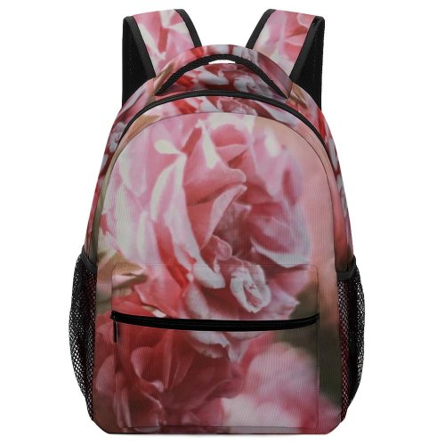 yanfind Children's Backpack Flower Plant  Geranium Rose Peony  Summer Summertime Pastel Petal Purple Preschool Nursery Travel Bag