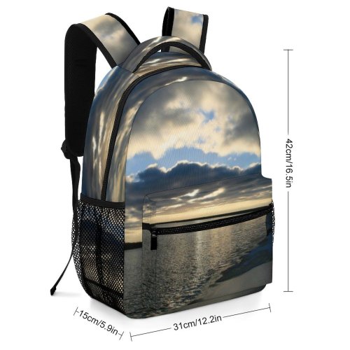 yanfind Children's Backpack Dark Heavy Clouds Sunset Landscape Evening Travel Beach Boat Outdoors Scenic Preschool Nursery Travel Bag