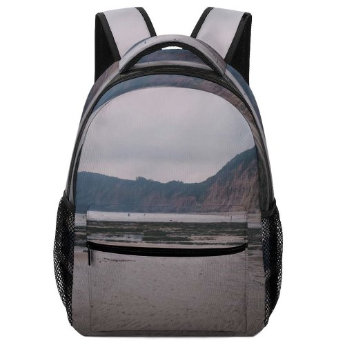 yanfind Children's Backpack Grey Outdoors Promontory Soil  Sand Land Cliff Scenery Range Slope River Preschool Nursery Travel Bag