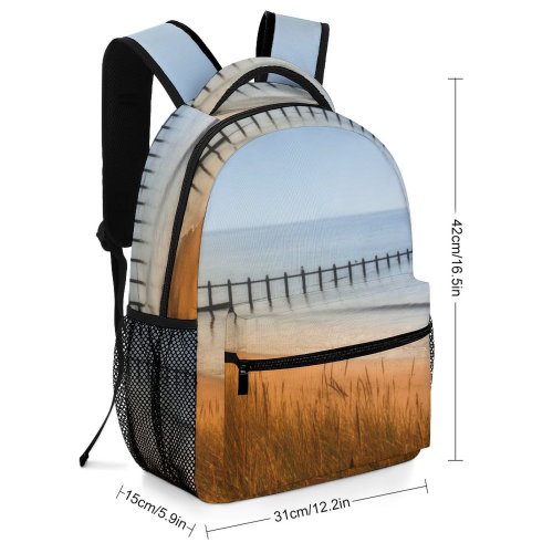 yanfind Children's Backpack Golden Coast Sand Devon Grass Landscape Travel Beach Outdoors Horizon Seashore Coastal Preschool Nursery Travel Bag