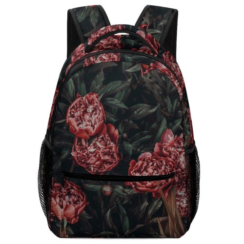 yanfind Children's Backpack Flower  Peony Plant Rose Flora Leaf Leaves Floral Foliage Carnation Spring Preschool Nursery Travel Bag