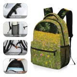 yanfind Children's Backpack Field Wildflowers Flower Meadow Grassland Natural Landscape Plant Vegetation Wildflower Prairie Preschool Nursery Travel Bag