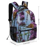 yanfind Children's Backpack Butterfly Insect Invertebrate Monarch Odense Danmark Plant Purple  Flower Grey Preschool Nursery Travel Bag
