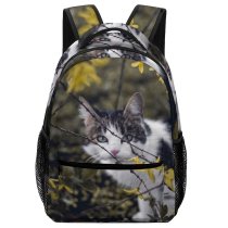 yanfind Children's Backpack Leaves Branches Growth Daylight Outdoors Cat  Flowers Flora Tree Outside Preschool Nursery Travel Bag