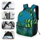 yanfind Children's Backpack Fish Sea Ocean Coral Reef Underwater Sealife Bananafish Marine Biology Organism Pomacanthidae Preschool Nursery Travel Bag