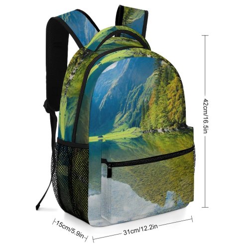 yanfind Children's Backpack Forest Clouds Wood Landscape Daylight Mountains Travel Hill River Outdoors Scenic Woods Preschool Nursery Travel Bag